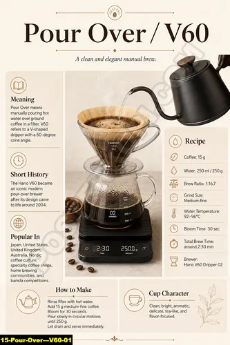 Poster kopi keren tema pour over untuk cafe estetik