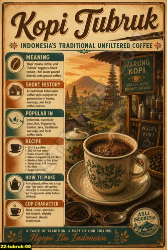 Poster filosofi kopi tubruk untuk pecinta kopi