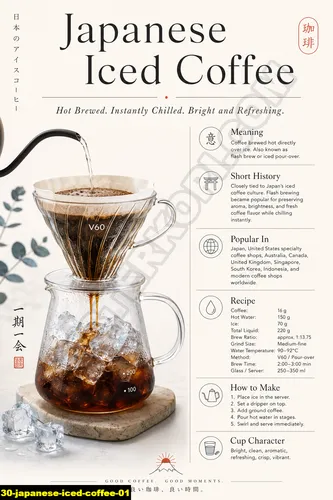 Poster japanese iced coffee untuk area teras cafe