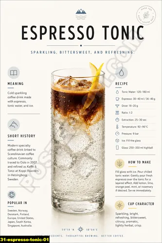 Poster espresso tonic untuk promosi event cafe