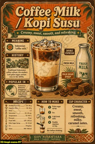 Poster kopi susu untuk inspirasi menu cafe