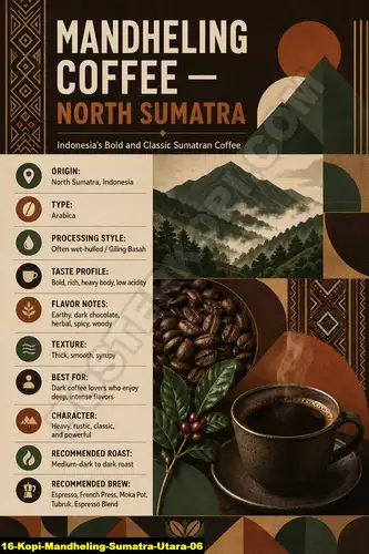Poster kopi Kopi Mandheling Sumatra Utara 06 untuk cafe dan barista
