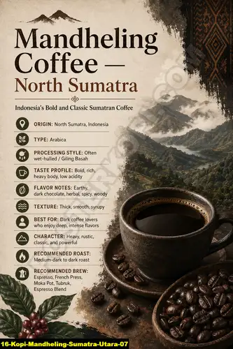 Poster kopi Kopi Mandheling Sumatra Utara 07 untuk cafe dan barista