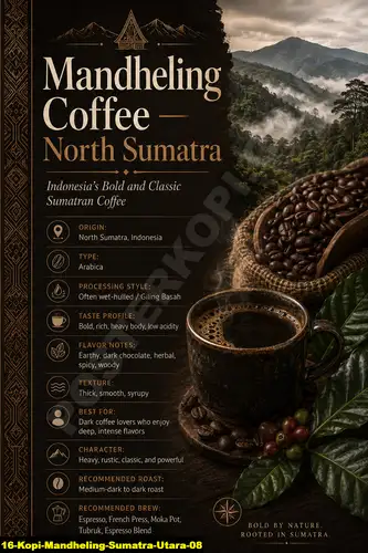 Poster kopi Kopi Mandheling Sumatra Utara 08 untuk cafe dan barista
