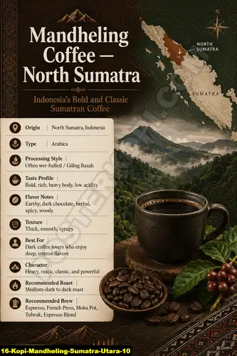 Poster kopi Kopi Mandheling Sumatra Utara 10 untuk cafe dan barista