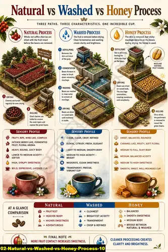 Natural Vs Washed Vs Honey Process 10 - Coffee Processing Method / Natural Vs Washed Vs Honey Process