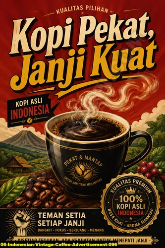 Poster kopi Indonesian Vintage Coffee Advertisement 096 untuk cafe dan barista