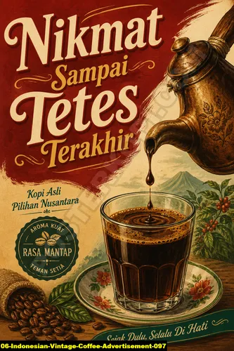 Poster kopi Indonesian Vintage Coffee Advertisement 097 untuk cafe dan barista
