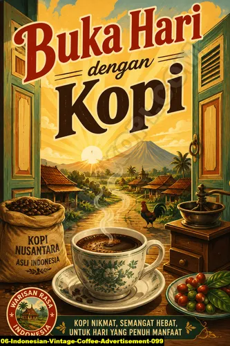 Poster kopi Indonesian Vintage Coffee Advertisement 099 untuk cafe dan barista