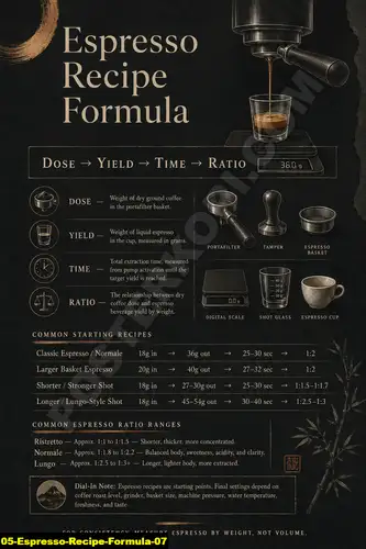 Poster kopi Espresso Recipe Formula 07 untuk cafe dan barista