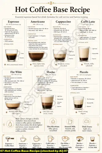 Poster kopi Hot Coffee Base Recipe [checked By Ai] 07 untuk cafe dan barista