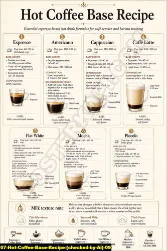 Poster kopi Hot Coffee Base Recipe [checked By Ai] 09 untuk cafe dan barista