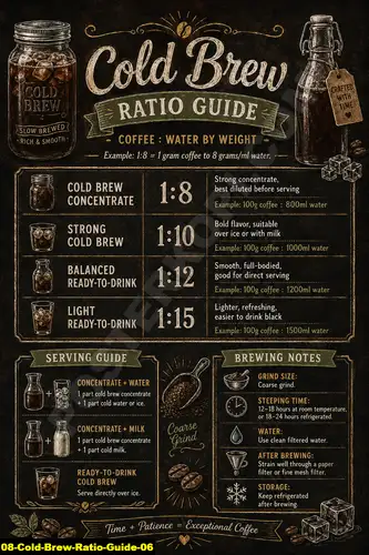 Poster kopi Cold Brew Ratio Guide 06 untuk cafe dan barista