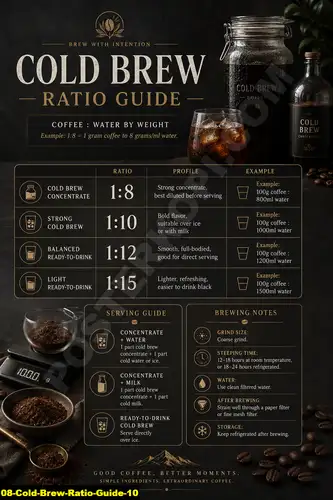 Poster kopi Cold Brew Ratio Guide 10 untuk cafe dan barista