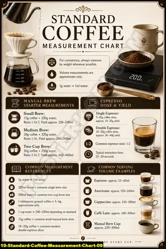 Poster kopi Standard Coffee Measurement Chart 09 untuk cafe dan barista